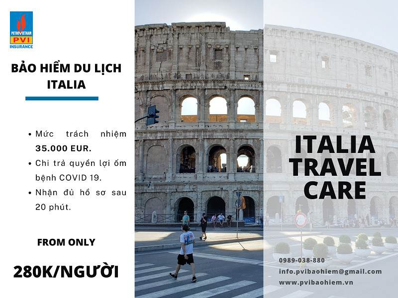 Bảo hiểm du lịch Italia chỉ từ 280k 1 người
