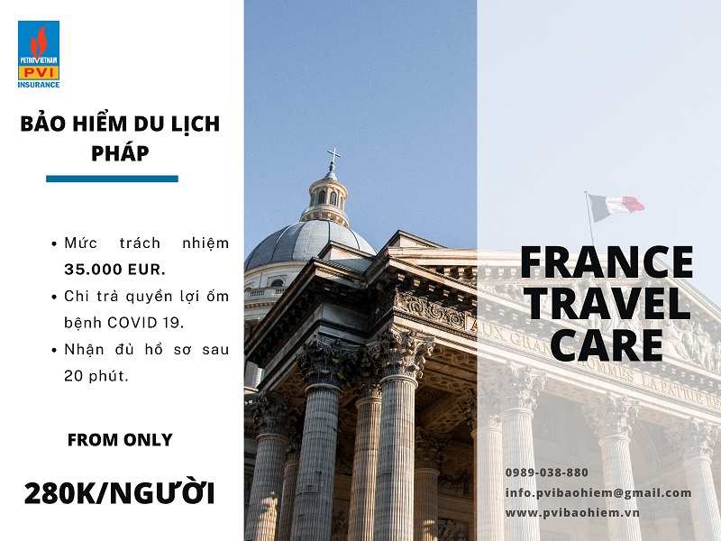 Bảo hiểm du lịch nước Pháp xin visa chuẩn