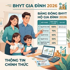 Read more about the article Bảng Đóng BHYT Hộ Gia Đình 2026: Nhà 4 Người Đóng Bao Nhiêu?
